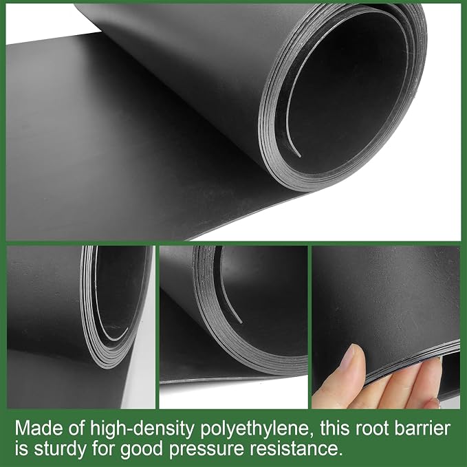 Tree Root Barrier 30in x 33ft x 60mil Tree Root Barrier Heavy Duty Bamboo Barrier Protects Sidewalks Roads and Driveways