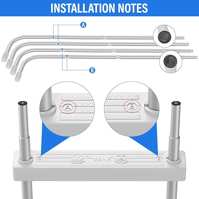 42" 3-Step Steel Frame Above Ground Swimming Pool Ladder,Heavy Duty Double Sided Removable Pool Steps,Pool Ladder Steps with Non-Slip Plastic Steps for Entry and Exit