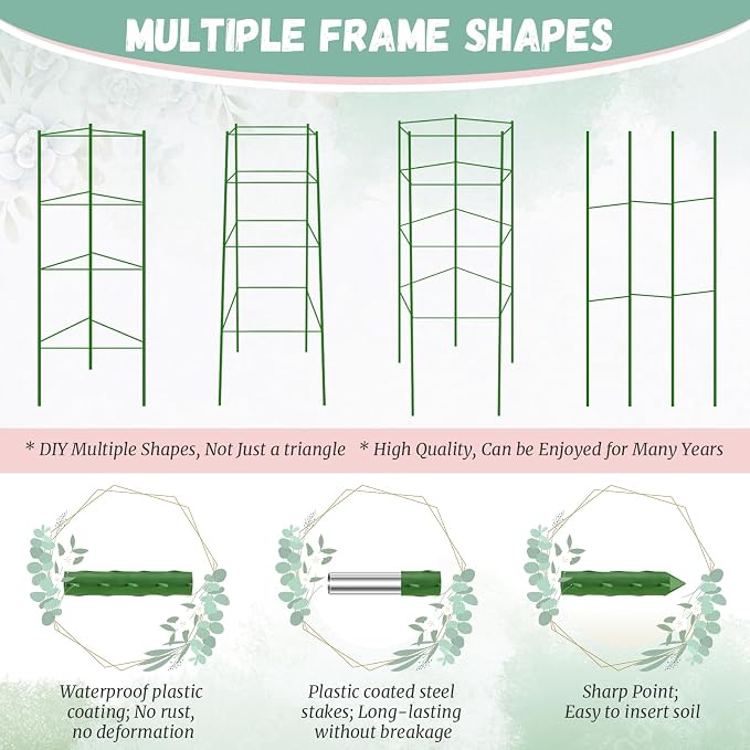 Legigo 2-Pack Tomato Cage for Garden Plant Support - Up to 48in Garden Stakes, Tomato Trellis for Potted Plants, Tomato Cages Plant Stakes for Climbing Vegetables & Flowers