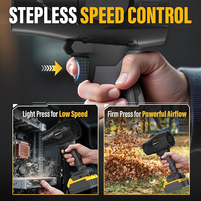 Cordless Leaf Blower Compatible with Dewalt 20V MAX Battery, 430 CFM 125 MPH Powerful Airflow - Lightweight Handheld Blower for Patio, Debris, Leaves & Snow Removal (Battery Not Included)