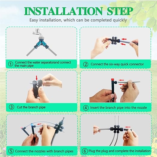 82FT Drip Irrigation Kit, 1/4-inch Drip Irrigation Emitter, Fan-Shaped Drip Irrigation Emitter, Quick-Connect Automatic Drip Irrigation System, Suitable for Watering Plants in Flowerpot Elevated Bed.