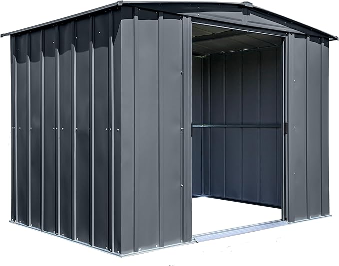 Arrow Classic Steel Storage Shed, 8x6, Charcoal