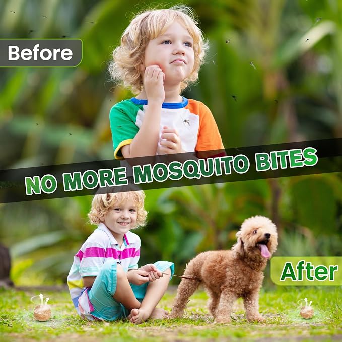 Mosquito Repellent Outdoor, Natural Peppermint Oil to Repel Mosquito, Mosquito Repellent for Indoor Use, for Yard, Garden, Long Lasting Keep Mosquito Away for Camping, Travel, Hiking, Fishing-10Pack