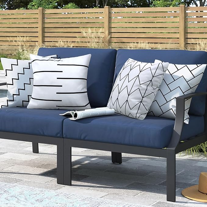 Adabana Outdoor White Pillow Covers Set of 4 18 x 18 Boho Gemetric Decorative Throw Pillow Cover for Farmhouse Patio Couch Sofa Living Room Country