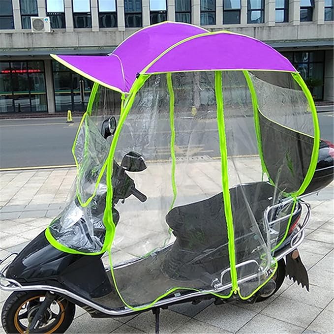 YUANXIN Motorcycle Awning Canopy E-Bike Carport Awning Canopy Storage Motorcycle Rain Shelter Transparent Umbrella Carport (Blue)