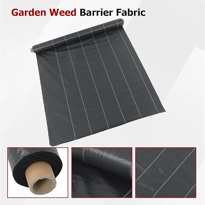 findmall 4ft x 300ft Garden Weed Barrier Fabric Multi Size Plastic Roll Cloth Water Permeable