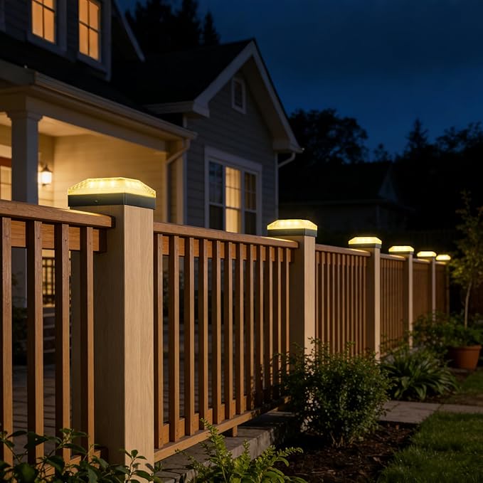 4x4 Solar Post Cap Lights 12 Pack, 3 Color Modes & 2 Brightness, IP67 Waterproof Fence Lights with Auto On/Off, 12-20H Runtime, No Wiring Needed for Outdoor Garden Yard