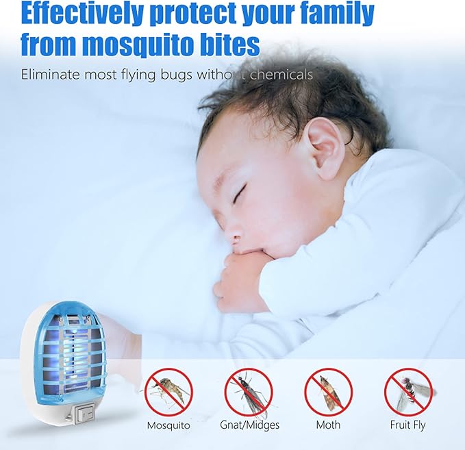 Bug Zapper Indoor, Electronic Fly Trap Insect Killer, Mosquitoes Killer Mosquito Zapper with Blue Lights for Living Room, Home, Kitchen, Bedroom, Baby Room, Office(6 Packs)