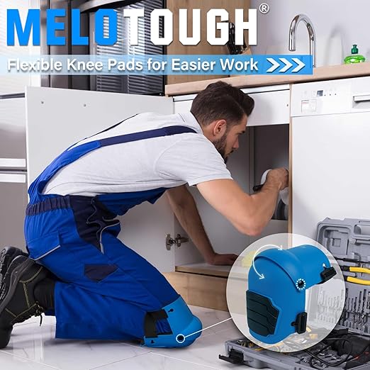 MELOTOUGH Knee Pads for Work,Construction,Flooring,Gardening-Comfortable and Flexible(Blue)