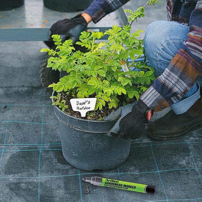Artline Gardeners Markers | Professional Series | For Use On Plants, Labels, and More | UV Resistant | Waterproof | EKPR-GDM | 2.3mm Bullet Tip | Pack of 12 | Silver