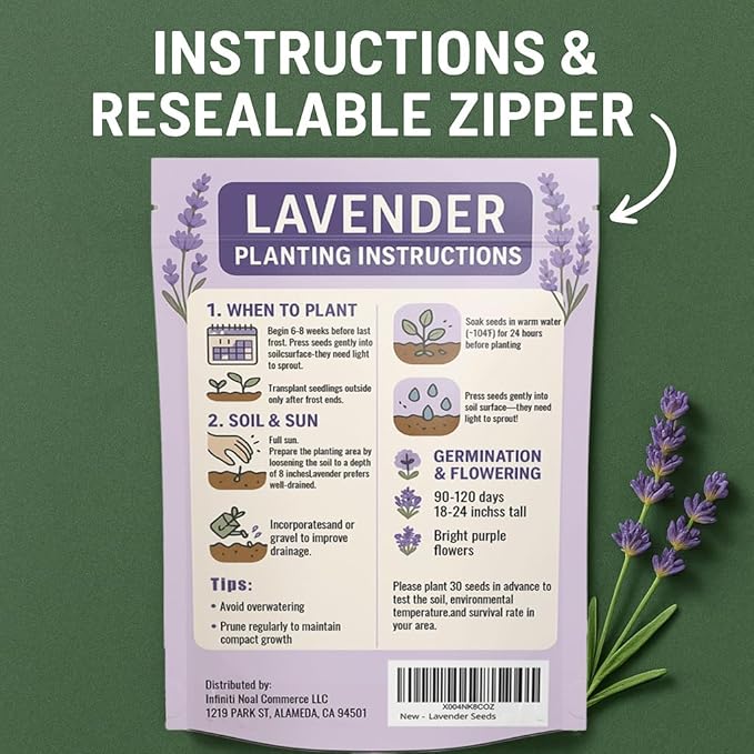 20000+ Lavender Seeds Bulk- Non GMO Premium English Lavender Seeds for Planting Outdoors or Intdoors, 2026 Wildflower Seed Grow Fragrant Gardens, DIY Essential Oils, Perfect for Home Gardeners, Gifts