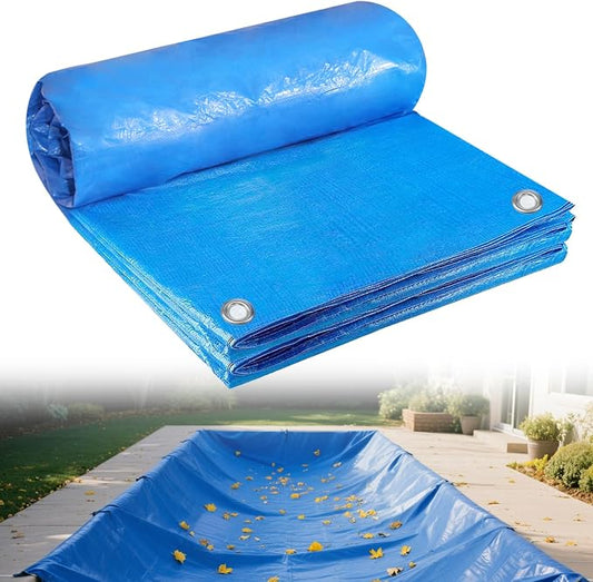 16 Ft x 26 FT Pool Cover for Inground Pools Rectangular Winter In Ground Pool Cover -Extra Thick Material,Winter Pool Safety Cover Keep Away Leaves Debris Dust Rain Snow