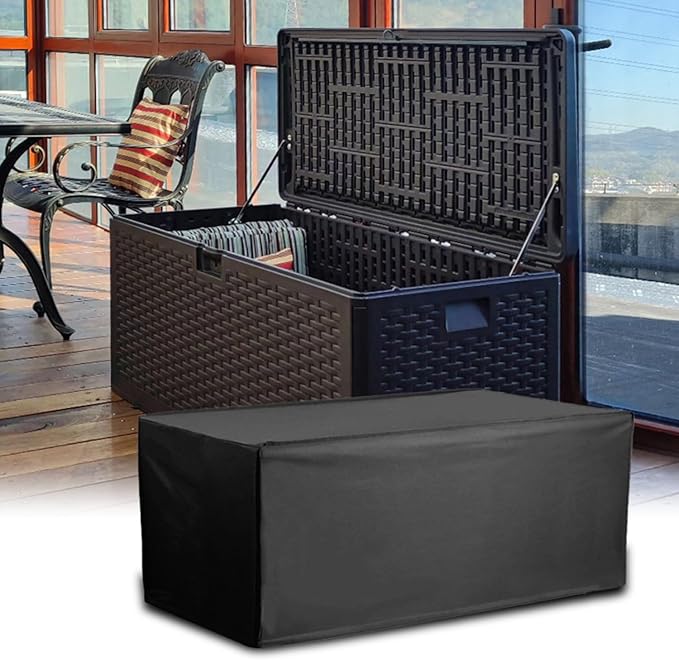 Patio Deck Box Cover, Waterproof Storage Box Covers for Outdoor and Indoor Furniture (51"x24"x28")