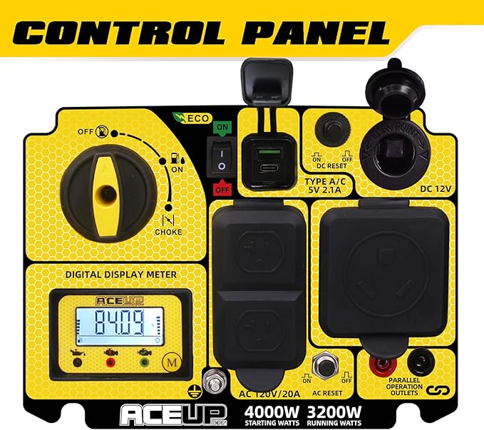 Aceup Energy 4000 Watt Inverter Generator Portable 149cc, Gas Powered Generator Quiet for Home, RV-Ready, EPA Compliant
