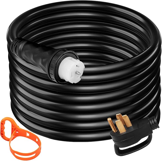 VEVOR 10 FT 50 Amp Generator Extension Cord STW 45446 + 45505 Generator Cord 125V 250V Generator Power Cord N14-50P & SS2-50R & CS6364 Twist Lock Connectors