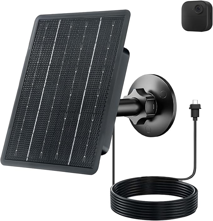 Zivif USB C Solar Panel for Blink Camera, 4W Solar Power Charger Compatible with Blink Outdoor 4 (4th Gen) Camera, with Adjustable Mount, 9.84ft Charging Cable