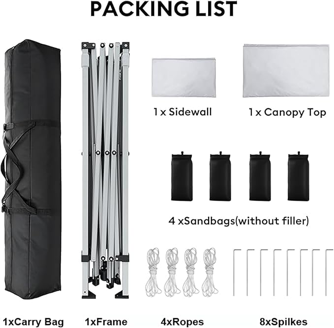 SANWAY 10x10 Pop Up Canopy Tent, One Push Setup, Heavy Duty Portable for Beach Camping Parties with Vents - Black