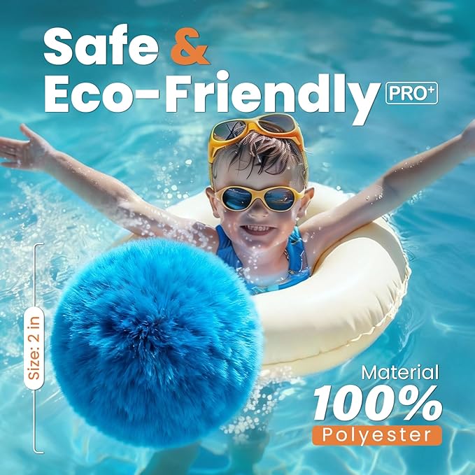 4.6 lbs Pool Filter Balls for Sand Filters, Reusable Blue Filter Media Balls for All Sand Filter Systems, Efficient & Lightweight Pool Sand Filter Balls, Replaces 150 lbs Pool Filter Sand
