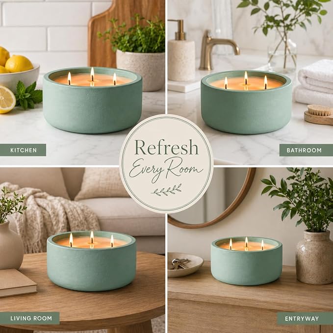 Scented Candles for Home Scented, Non Toxic Soy Candle for Women & Men, Matte Ceramic Jar Perfect Luxury Home Fragrance, Elegant Décor & Gift
