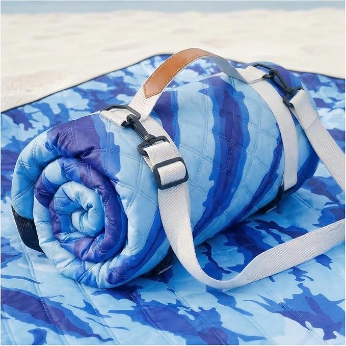 Genovega Waterproof Sandproof Beach Blanket Picnic Outdoor Mat Rug Extra Large Foldable Sand Free Big Giand XL Car Essential Roadtrip Gadget Rv Accessories Gear Must Haves Hiking Items Necessities