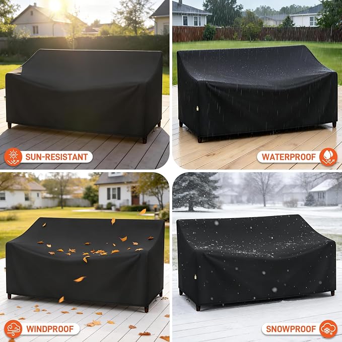 Arcedo Outdoor Chair Cover and Outdoor Sofa Cover Set, 3 PCS – Waterproof UV Resistant Dustproof for Backyard Seating