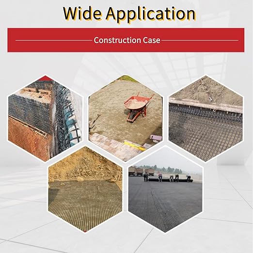 Bidirectional Force Bearing Plastic Geogrid 4' x 65.6' Paver Base Polypropylene Geogrid EarthLock Increase The Bearing Capacity of The Roadbed Prevent Collapse and Crack Formation