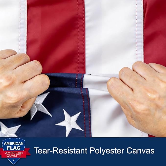 Premium American Flag Heavy Duty 420D 3x5, TearProof & Waterproof High Wind Resistant Outdoor US Flag with Embroidered Stars, Sewn Stripes, Brass Grommets for All-Weather Durability Reinforced Long Lasting