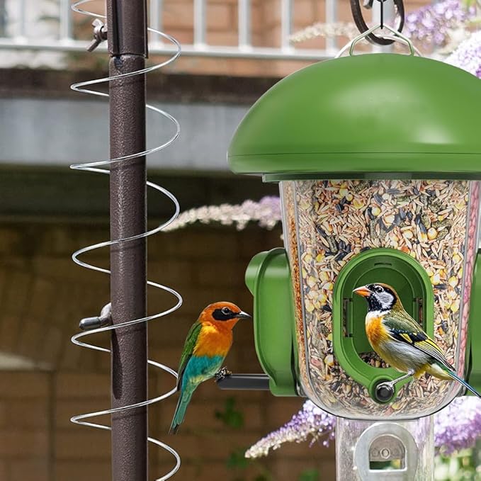 2 PCS Squirrel Baffles Squirrel Guard for Bird Feeders, Squirrel Spring Barriers Squirrel Deterrent Coil Protects Outdoor Bird Feeder Poles