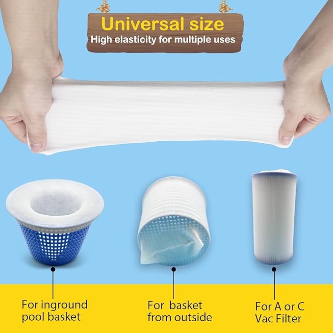 30 Pack Pool Skimmer Filter Socks for Inground Pool Or Above Ground Pool Filter, Ultra Fine Mesh Screen Liner Skimmer Basket Sock Scum Sock Saver, Debris Leaves Catcher