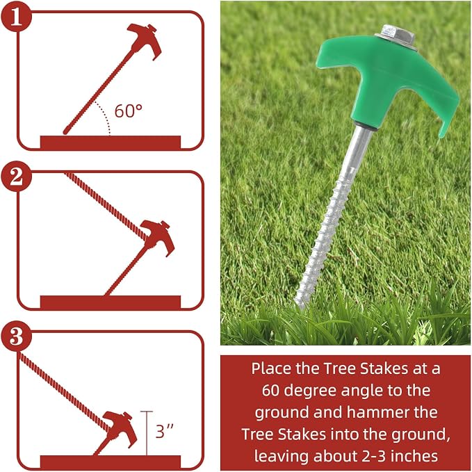 50 Pack 8 Inch Screw in Tent Stakes Heavy Duty Tent Stakes Screw in Ground Camping Stake with Hex Head Driver Metal Pegs Spikes for Camping Garden Yard (Green)