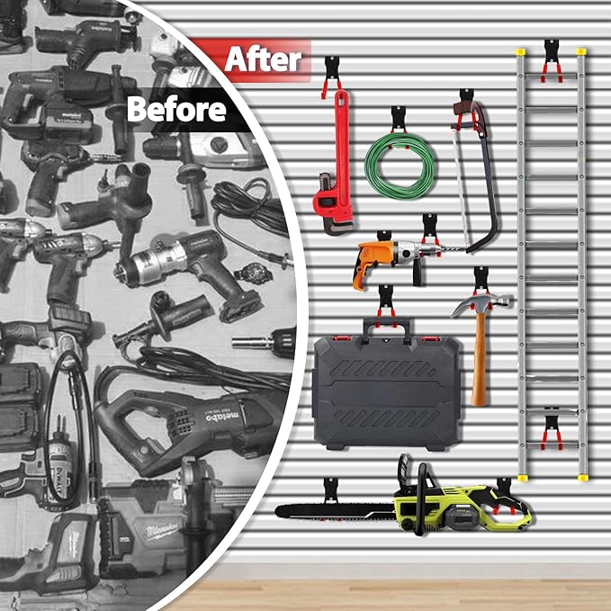 3-H Slatwall Hooks 18 Pack Heavy Duty Multi Sizes, Slatwall Accessories & Hangers Compatible with Proslat Handiwall Crownwall StoreWALL, Garage Slat Wall Hooks for Tools & Daily Items(Red)