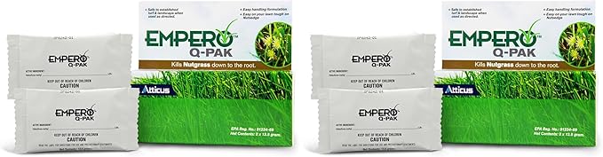Atticus Empero Q-Pak Nutsedge Killer (4-Pack) Turf Herbicide - Kills Nut Grass in Established Lawns, Ornamental Turfgrass, & Landscape Areas - Halosulfuron - by Atticus