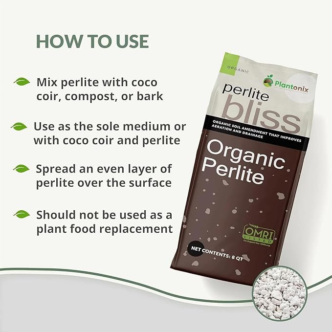 Seed Starting Soil Mix (24 Qts) - Coco Coir 650gm Bricks (2-Pack) + Perlite Bliss + 3 Gallon Grow Bags - Seed Starter Soil for Indoor Plants, Outdoor Plants, Seedlings - Organic Coco Coir Perlite Mix