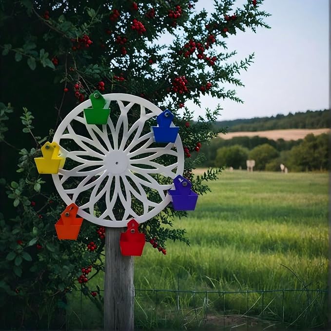 Ferris Wheel Bird Feeder of Fun for Your Feathered Friends: Spinning Feeder with Durable Steel Design, Easy to Install, Clean, and Refill for Outdoor Bird Watching (1)