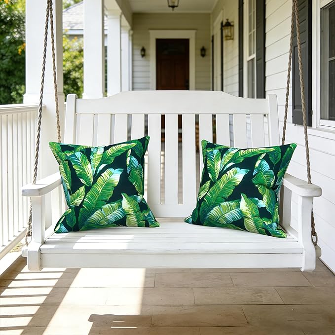 LVTXIII Outdoor Pillow Covers 20x20 Inch, 2 Pack Large Square Throw Pillow Cases, Fade-Resistant Cushion Covers for Patio Furniture Sofa, Garden Porch, Hanalei Lagoon