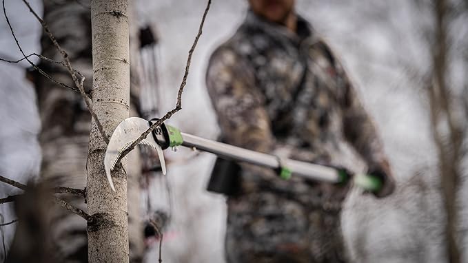 Hooyman Extendable Tree Saw with Compact Design, Detachable Handsaw and Telescoping Pole, No-Slip H-Grip, Impulse Hardened Teeth, and Wrist Lanyard for Tree Trimming, Hunting, Camping, and Outdoors