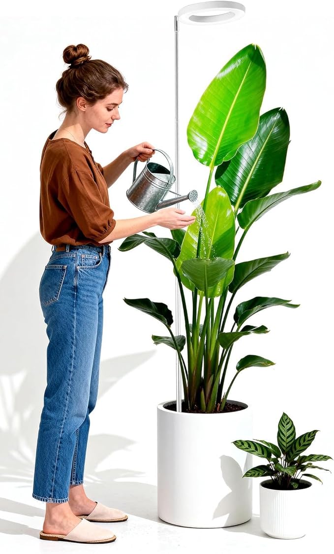 Grow Lights for Indoor Plants, 72 LED 6500K Full Spectrum, 59in Tall Plant Light, 3 Color Grow Lamp with Rotating Gooseneck, 8/12/16H Timer, 10 Brightness Levels, Height Adjustable