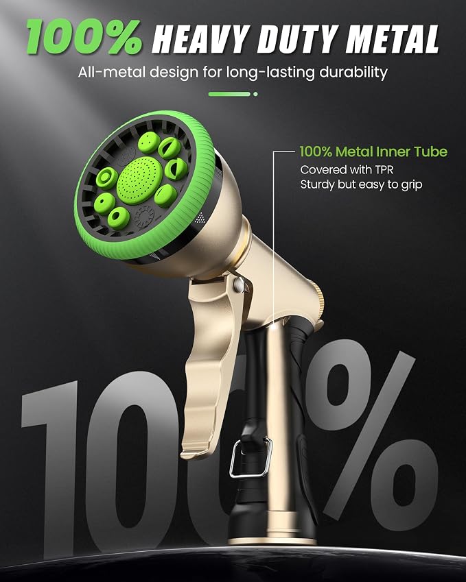 RAINPOINT Sprinkler Timer with Brass Swivel & Garden Hose Nozzle with 9 Adjustable Spray Patterns