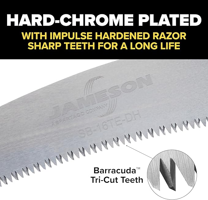 Jameson PS-3FPK-16DH Double-Hook Pole Saw Head Kit, 16 in – Tri-Cut Blade with Upper and Lower Hooks for Arborists, Rust-Resistant Lightweight Aluminum