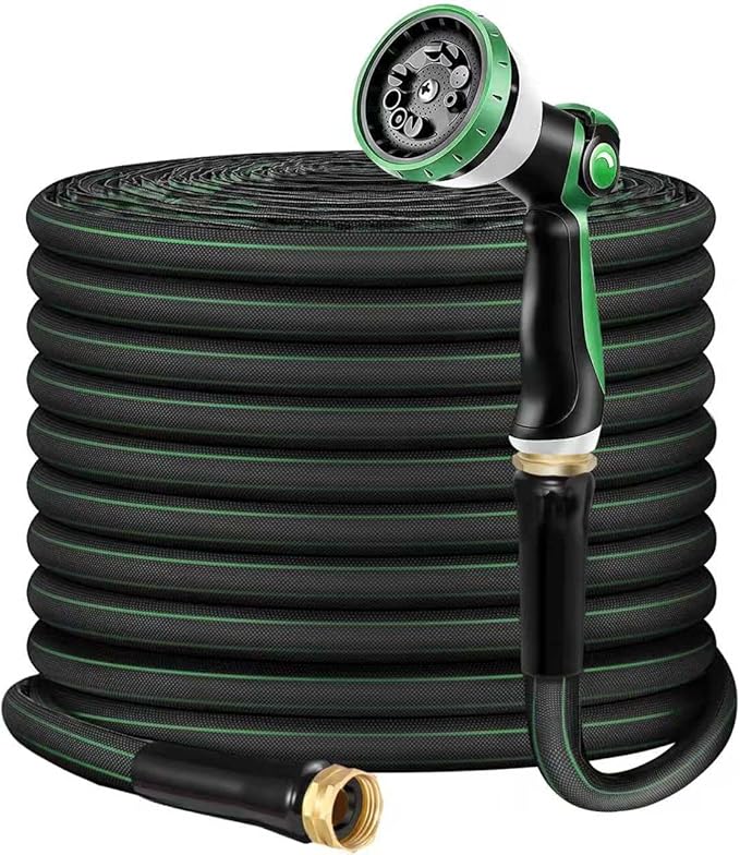 Garden Hose 75FT – Lightweight Water Hose 3/4”, Flexible Hose with 10 Sprayer, Burst-Resistant, Anti-Kink for Outdoor Use, Watering(Green)
