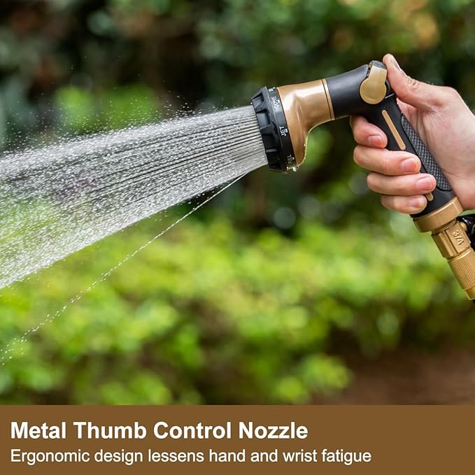FANHAO Metal Hose Sprayer with 8 Spray Patterns+Heavy Duty Fireman's Hose Nozzle