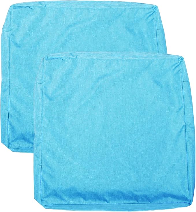 Patio Seat Cushion Covers,Washable Slip Covers Replacement,Waterproof Outdoor Furniture Chair Cushion Pillow Seat Cover for Couch,Garden,Sofa,Aqua,24"×24"×4"(2 Covers Only)
