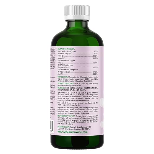 GARDENWISE 0-3-2 African Violet Fertilizer for Indoor Plants: Concentrated Plant Food – Plant Fertilizer, Bloom Booster for All Violets, Indoor Flowering Plants, Vigorous Growth and Blooming (8 OZ)