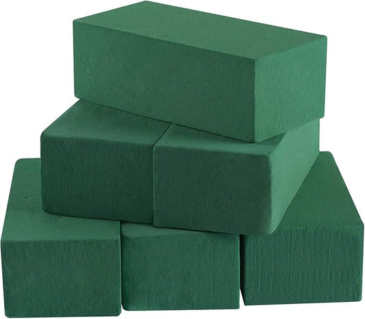 Toopify 6 Pcs Floral Foam, Wet and Dry Floral Foam Blocks Flower Arrangement Kit for Fresh or Silk Artificial Flowers (Green, 9" L x 3.1" W x 4.3" H)