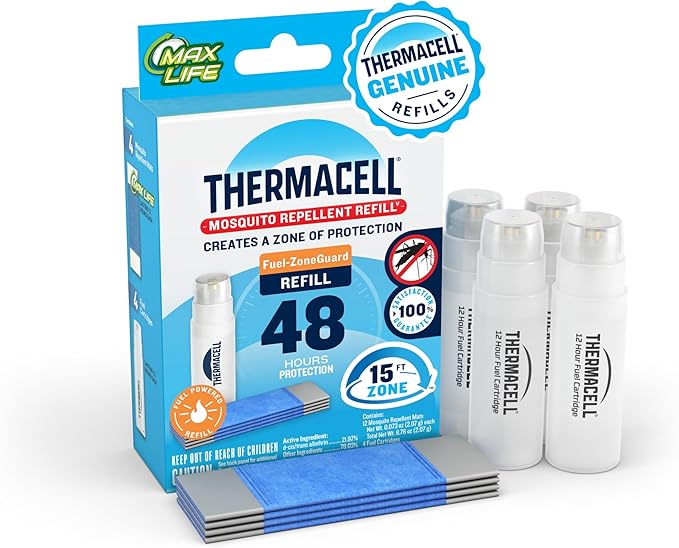 Thermacell Mosquito Repellent Refills; Compatible with Any Fuel-Powered Thermacell Repeller; Highly Effective, Long Lasting, No Spray, No Scent, No Mess; 15 Foot Zone of Mosquito Protection