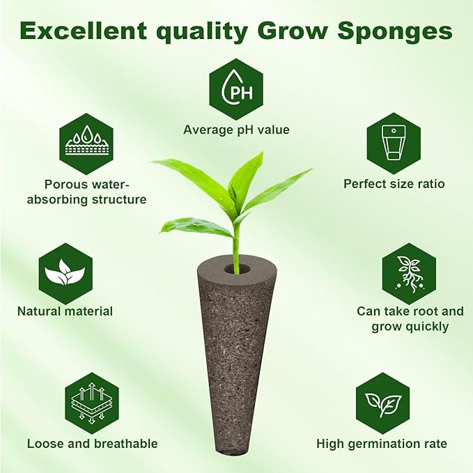 73 Pack Hydroponic Pods Supplies for Aerogarden Pods, Grow Sponges for Hydroponics, Seed Pods Kit with 30 Grow Sponges, 30 Pod Labels,12 Plant Labels, 1 Tweezer for Hydroponic Indoor Garden System