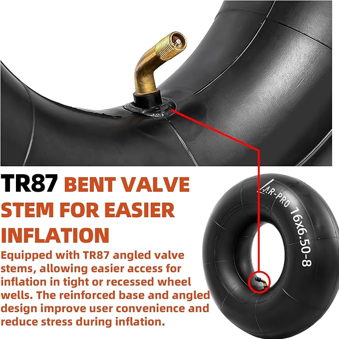 AR-PRO (2-Pack) 15x6.00-6" Inner Tubes with TR87 Bent Valve Stem – Replacement Heavy-Duty Tire Tubes for Lawn Mowers, Tractors, Wheelbarrows, Go-Karts, ATVs, Garden Utility Equipment