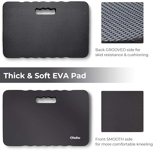 Ohuhu Premium Thick Kneeling Pad, 2-Pack Large Comfortable Gardening Knee Mat with 2 Different Surfaces, Extra Thick Knee Cushion Kneeler for Gardening Work Baby Praying, Gifts for Women Men Seniors