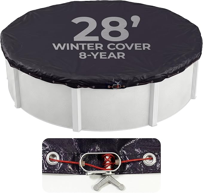 Blue Wave 8-Year 28-ft Round Above Ground Pool Winter Cover