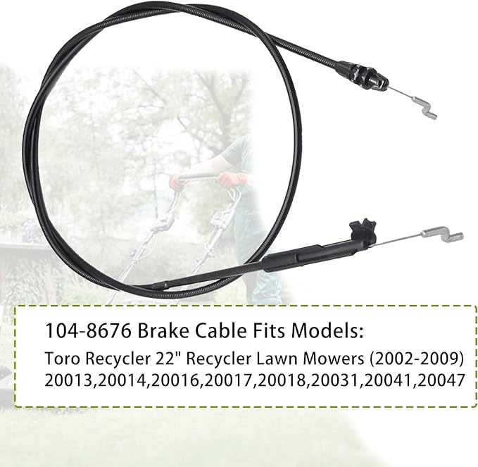 104-8676 Brake Cable, for Toro Recycler 22" 20013 20014 20017 20018 20031 20041 20049 20051 20066 20067 Walk-Behind Lawn Mowers
